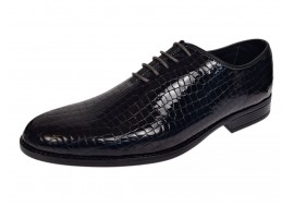 Pantofi barbati negri lac croco – eleganta puternica pentru tinute care impun respect GK150CRN